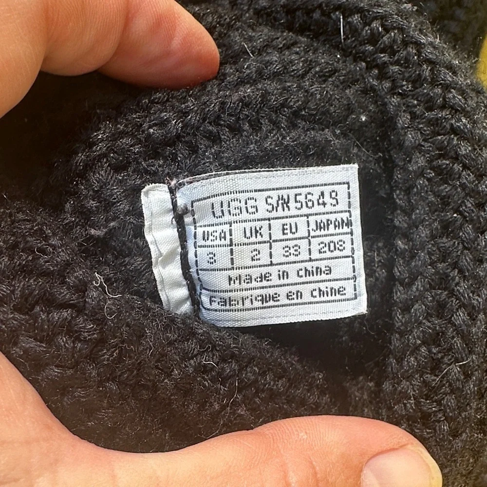 UGG Black Knit Kids Boots